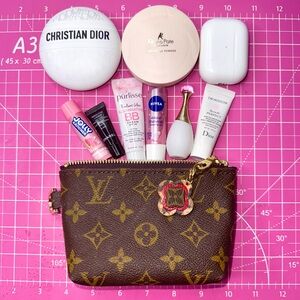 💖💝 Louis Vuitton upcycled ♻️ Monogram Pouch cosmetic case makeup bag Handmade